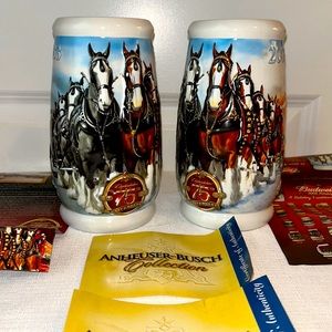 Budweiser Anheuser-Bush 75th Anniversary Collectible Holiday Steins from 2008